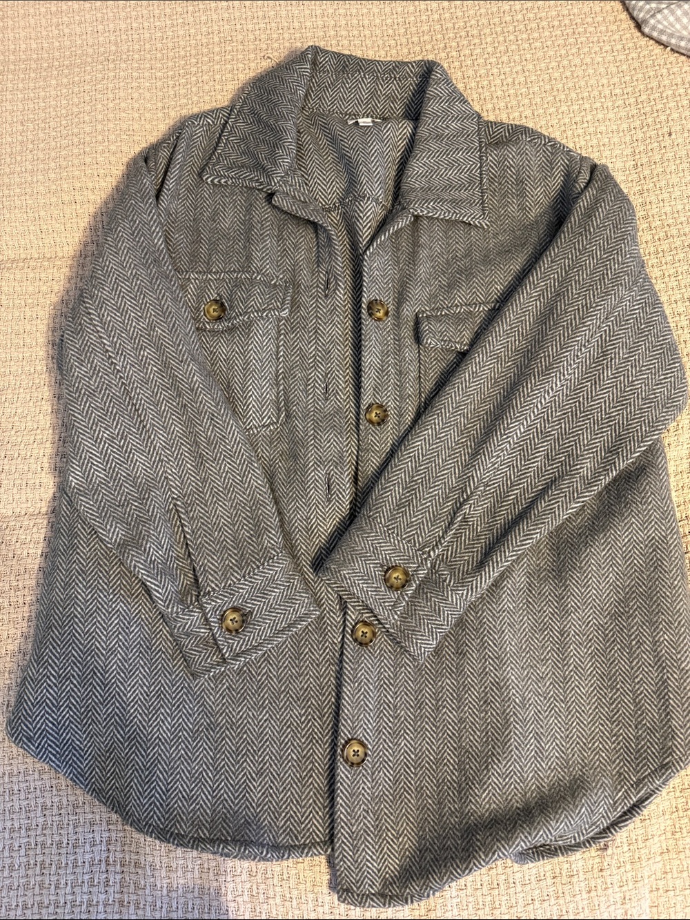 Time and Tru Gray Herringbone shacket